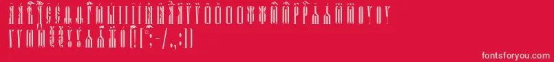 KathismaIeucsSpacedout Font – Pink Fonts on Red Background