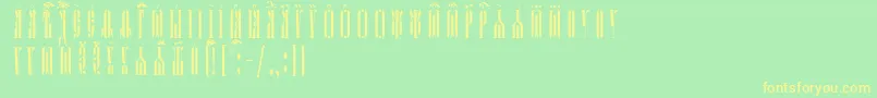 KathismaIeucsSpacedout Font – Yellow Fonts on Green Background