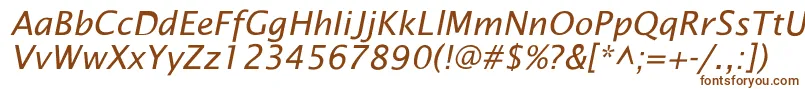 SaintgermainSansItalic Font – Brown Fonts on White Background