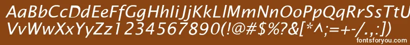 Шрифт SaintgermainSansItalic – белые шрифты на коричневом фоне