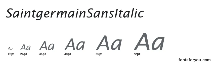 Größen der Schriftart SaintgermainSansItalic