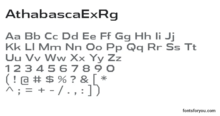 Schriftart AthabascaExRg – Alphabet, Zahlen, spezielle Symbole
