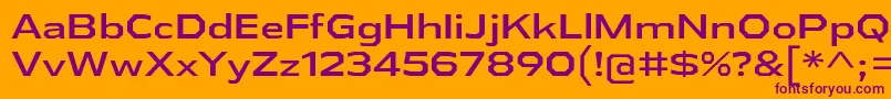 AthabascaExRg Font – Purple Fonts on Orange Background