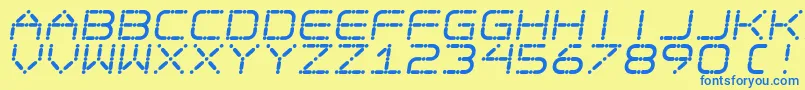 Egotripskew Font – Blue Fonts on Yellow Background