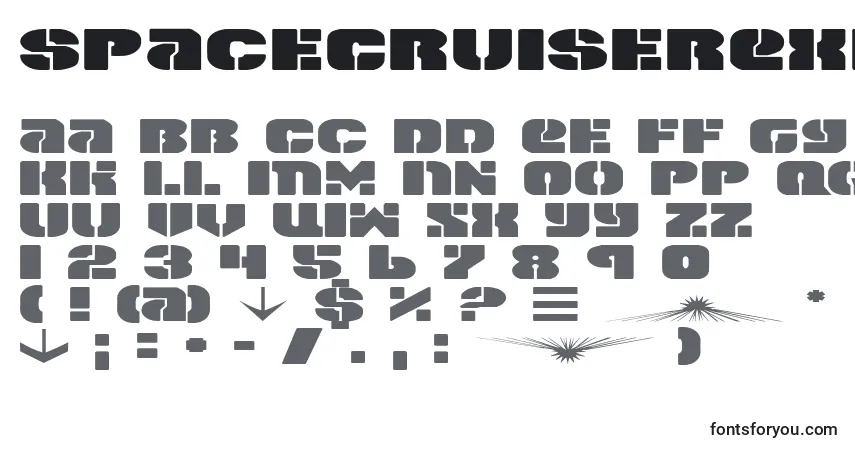 Шрифт SpaceCruiserExpanded – алфавит, цифры, специальные символы