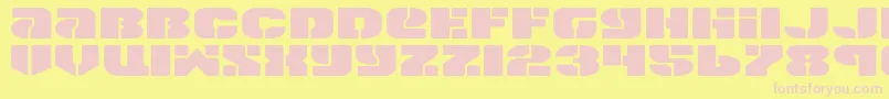 SpaceCruiserExpanded Font – Pink Fonts on Yellow Background