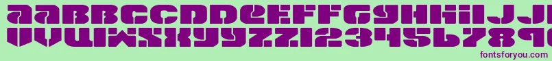 SpaceCruiserExpanded Font – Purple Fonts on Green Background