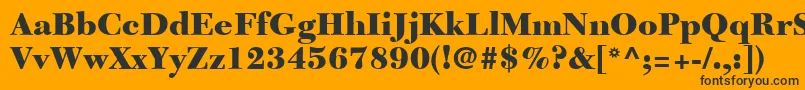 Czcionka NewCaledoniaLtBlack – czarne czcionki na pomarańczowym tle