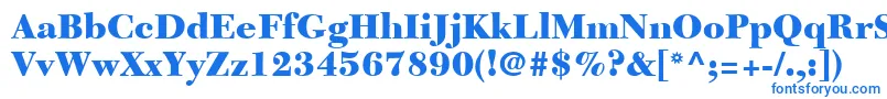 フォントNewCaledoniaLtBlack – 白い背景に青い文字