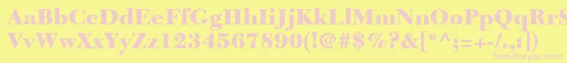 NewCaledoniaLtBlack Font – Pink Fonts on Yellow Background