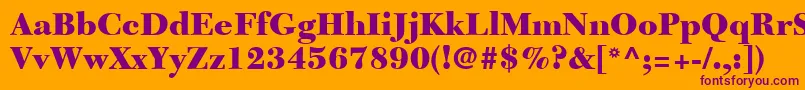 NewCaledoniaLtBlack Font – Purple Fonts on Orange Background