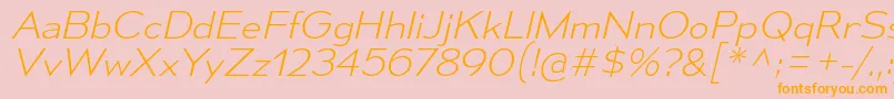 MesmerizeSeElIt-Schriftart – Orangefarbene Schriften auf rosa Hintergrund