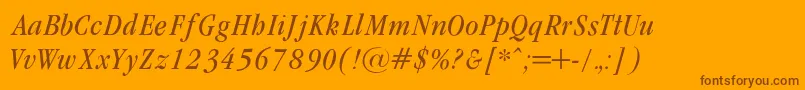 GaramondCondencedNormalIt Font – Brown Fonts on Orange Background