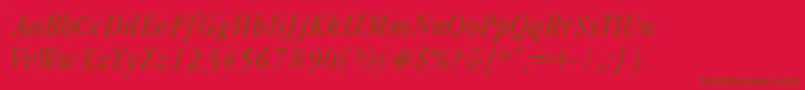 Police GaramondCondencedNormalIt – polices brunes sur fond rouge