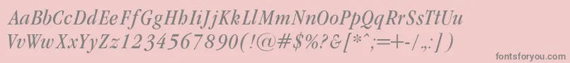 GaramondCondencedNormalIt Font – Gray Fonts on Pink Background