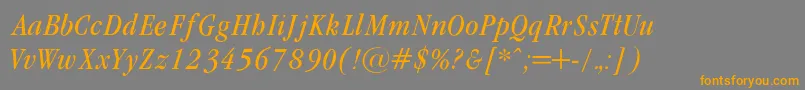 GaramondCondencedNormalIt Font – Orange Fonts on Gray Background