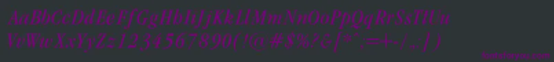 Шрифт GaramondCondencedNormalIt – фиолетовые шрифты на чёрном фоне
