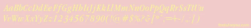 Police GaramondCondencedNormalIt – polices jaunes sur fond rose