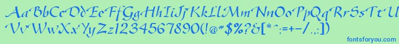 フォントGazeNormal – 青い文字は緑の背景です。