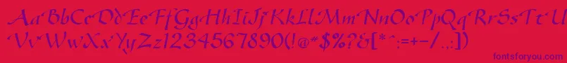 GazeNormal-Schriftart – Violette Schriften auf rotem Hintergrund
