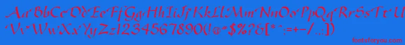 GazeNormal Font – Red Fonts on Blue Background