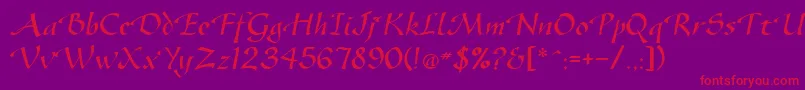 GazeNormal Font – Red Fonts on Purple Background