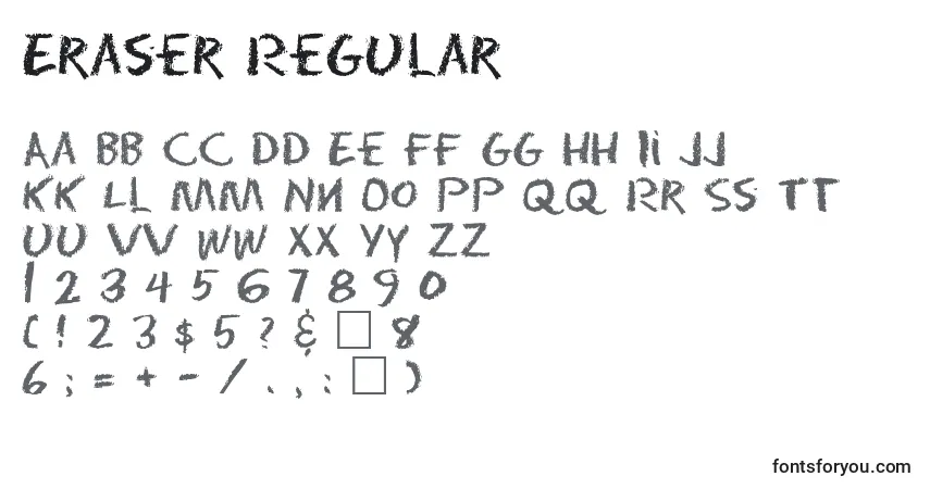 A fonte Eraser Regular – alfabeto, números, caracteres especiais