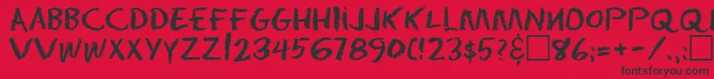 Eraser Regular-Schriftart – Schwarze Schriften auf rotem Hintergrund