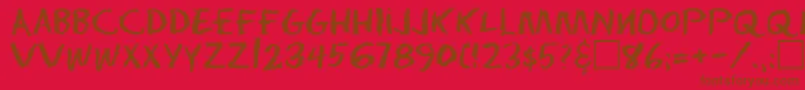 Eraser Regular Font – Brown Fonts on Red Background