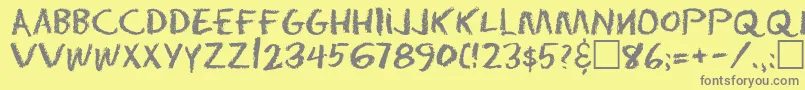 Eraser Regular-Schriftart – Graue Schriften auf gelbem Hintergrund