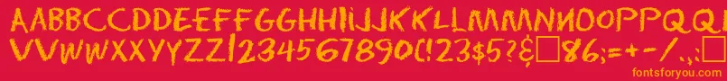 Шрифт Eraser Regular – оранжевые шрифты на красном фоне