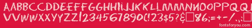 Eraser Regular-Schriftart – Rosa Schriften auf rotem Hintergrund