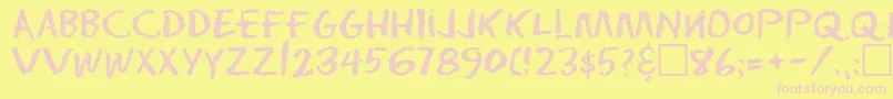 Eraser Regular Font – Pink Fonts on Yellow Background