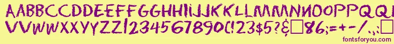 Police Eraser Regular – polices violettes sur fond jaune