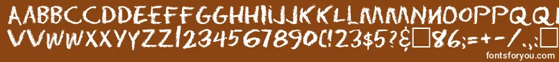 フォントEraser Regular – 茶色の背景に白い文字