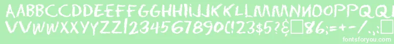 Шрифт Eraser Regular – белые шрифты на зелёном фоне