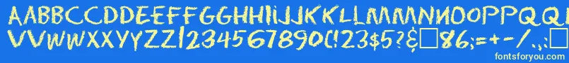 Eraser Regular-Schriftart – Gelbe Schriften auf blauem Hintergrund