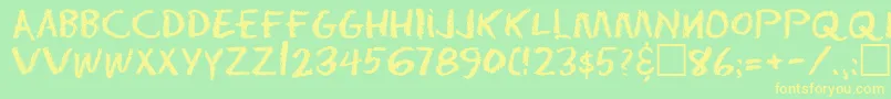 Шрифт Eraser Regular – жёлтые шрифты на зелёном фоне