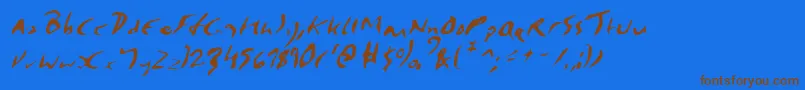 ElmoreItalic Font – Brown Fonts on Blue Background