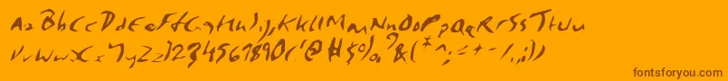 Czcionka ElmoreItalic – brązowe czcionki na pomarańczowym tle