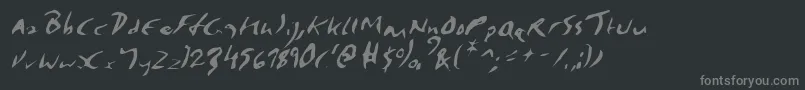 ElmoreItalic-fontti – harmaat kirjasimet mustalla taustalla