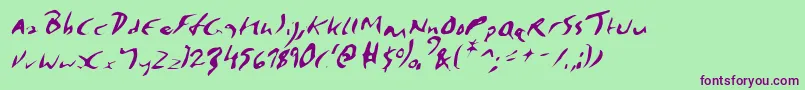 ElmoreItalic Font – Purple Fonts on Green Background