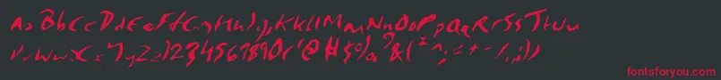 フォントElmoreItalic – 黒い背景に赤い文字