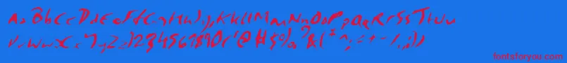 ElmoreItalic Font – Red Fonts on Blue Background