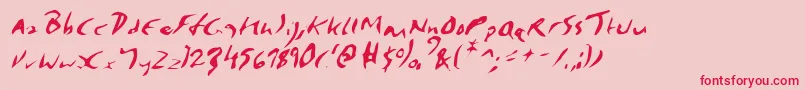 ElmoreItalic Font – Red Fonts on Pink Background
