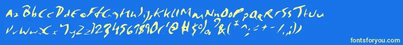 ElmoreItalic Font – Yellow Fonts on Blue Background