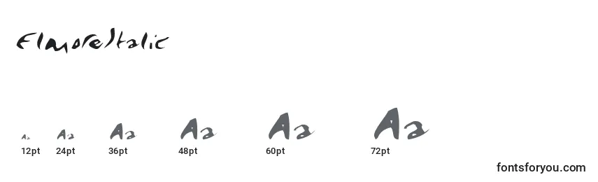 ElmoreItalic Font Sizes
