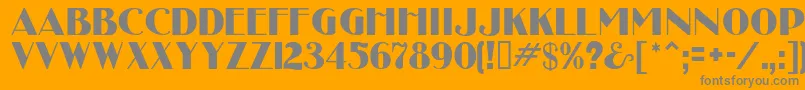 UncleBobMf-Schriftart – Graue Schriften auf orangefarbenem Hintergrund