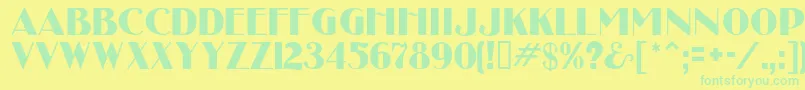 フォントUncleBobMf – 黄色い背景に緑の文字