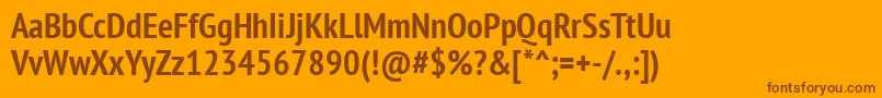 Ptn77f Font – Brown Fonts on Orange Background